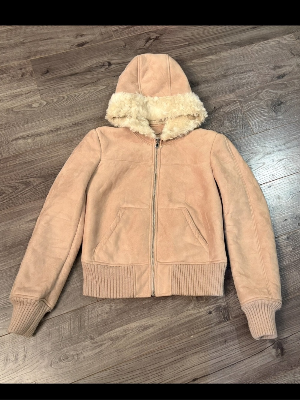 Y2K Guess faux Suede fur lined zip up jacket
